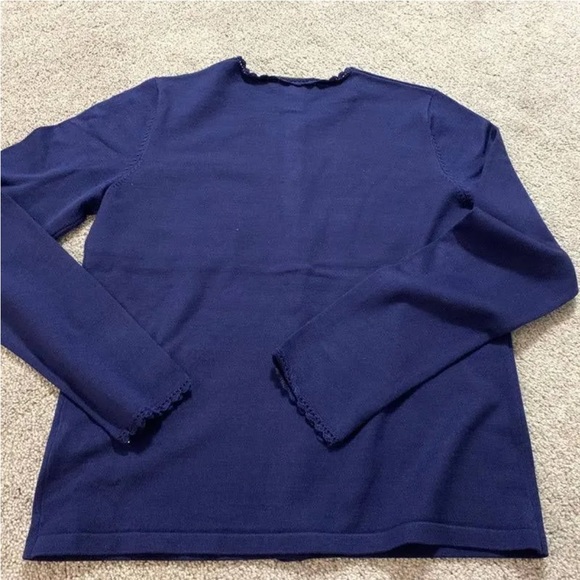 Lauren Ralph Lauren Vintage Petites Silk Long Sleeve Button Down Cardigan - Picture 3 of 6